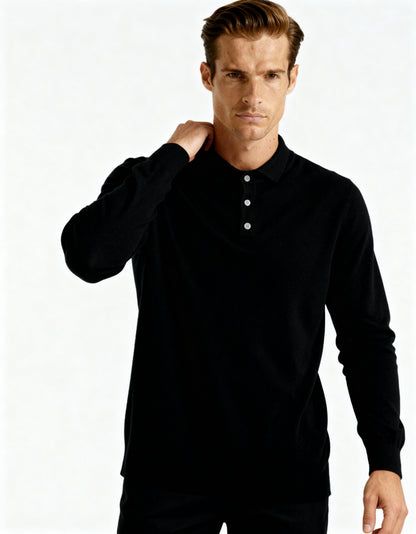 Polo Manches Longues 100% Cachemire Mánchester